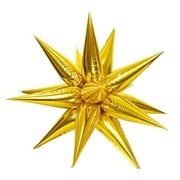 Pebbuoy 50Pcs 18-inch Cone Star Balloon Metallic Leakproof Thicker Baby Shower Birthday Wedding Party Decoration Aluminum Film Balloon Kit